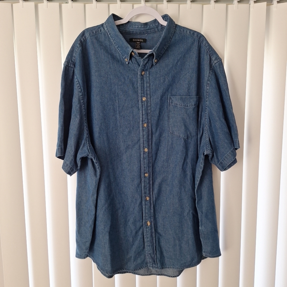George Denim Button Front Shirt Short Sleeve
